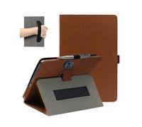 Case for TCL TAB A1 Plus Android Tablet 12.2 Inch (Model 9445X), FJIASTB PU Leather Folding Cover with Pen Holder and Wrist Strap, Business Travel Portable (Brown)