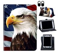 Case for TECLAST M40 Plus/P30S 10.1 inch Tablet,360 Degree Rotating Case Protective Cover with Kickstand and with Magnetic Closure,for 10.1" TECLAST P20S/P30S/P40HD Tablet,American Flag/Eagles