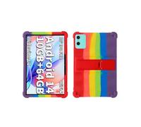 Case for Teclast P30/P30T Android 14 Tablets, 10 Inch Tablet 2024- Soft Silicone Shock Proof Lightweight Stand Rubber Shell Protective Cover,Kids Friendly Soft Silicone Adjustable Stand Cover,Rainbow