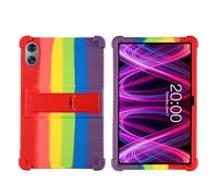 Case for Teclast T60 Plus, OSCAL Pad 100, Blackview MEGA 2 Wifi 12 inch Tablet with PC Kickstand, Soft Silicone, Washable, Thickened Corner Shockproof Case, Rainbow