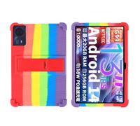 Case for Teclast T65 Max Android 14 Tablet 13 Inch - Kids Friendly Shockproof Silicone Soft Shock Proof Protective Cover with PC Adjustable Stand (Rainbow)