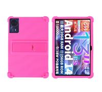 Case for Teclast T65 Max Android 14 Tablet 13 Inch - Kids Friendly Shockproof Silicone Soft Shock Proof Protective Cover with PC Adjustable Stand (Rose)