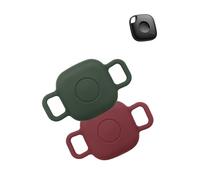 Case for Tile by Life360 Mate (2024) Bluetooth Tracker for Dog, Cat, Pets, Soft Silicone Protective Portable Scratch Shock Resistant，1 Wine Red+1 Green.