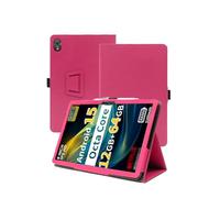 Case for Topsand M8 2025 Android 15 Tablet 8 inch,WUNIAK Premium Leather Business Folio Stand Cover for Topsand M8 Tablet with Hand Strap for Tablet,Rose red