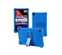 Case for Topsand M8 2025 Android 15 Tablet 8 inch，WUNIAK Shock Proof Lightweight Stand Rubber Shell Protective Cover,Kids Friendly Soft Silicone Adjustable Stand Cover，Blue