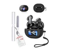 Case for TOZO NC20 Pro Earbuds,toergy Shockproof,Waterproof,Soft and Slim Silicone Cover with Lanyard & Keychain & Cleaner kit,Black