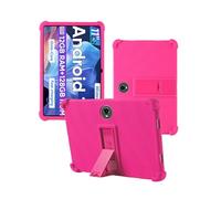Case for TUOHAITIME C5 Android 14 Tablet 11 Inch，WUNIAK Shock Proof Lightweight Stand Rubber Shell Protective Cover,Kids Friendly Soft Silicone Adjustable Stand Cover,Rose Red.