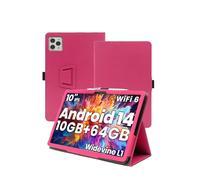 Case for Tuotatop X13 2024 Android 14 Tablet 10.1 Inch New Upgraded Version,WUNIAK Premium Leather Business Folio Stand Cover with Hand Strap for Tablet,Rose Red.