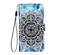 Case for UMIDIGI G100X 5G / G9X / Note 100X 5G, Flip Wallet Phone Case Colour Pattern Shockproof PU Leather Protective Cover with Magnetic Clasp Kickstand Card Slots Holder, Mandala