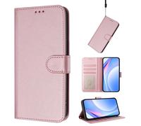 Case for UMIDIGI G100X 5G / G9X / Note 100X 5G, PU Leather Wallet Flip Case Cover with RFID Blocking Card Slots Stand View Magnetic Protective Cover, Pink