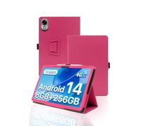 Case for UMIDIGI G9 Tab Tablet 11 Inch Android 14 2024 Upgraded Version,WUNIAK Premium Leather Business Folio Stand Cover with Hand Strap for Table，Rose Red.