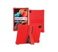 Case for Urao 10.1" Android Tablet，Shock Proof Lightweight Stand Rubber Shell Protective Cover,Kids Friendly Soft Silicone Adjustable Stand Cover for Urao C107 2024,RED