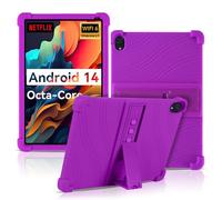 Case for Urao 10.1inch Android Tablet,NOUKAJU Tablet Protection Case,Adjustable Bracket,Soft Silicone,Silicone Protection Cover for Urao 10.1inch Tablet 2024(Purple)
