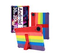 Case for Urao G140L Tablet 14 inch Android 15 Tablet,WUNIAK Shock Proof Lightweight Stand Rubber Shell Protective Cover,Kids Friendly Soft Silicone Adjustable Stand Cover,Rainbow