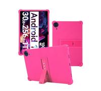 Case for Urao G140L Tablet 14 inch Android 15 Tablet,WUNIAK Shock Proof Lightweight Stand Rubber Shell Protective Cover,Kids Friendly Soft Silicone Adjustable Stand Cover,Rose Red.