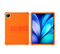 Case for Vivo iQOO Pad5e 12.1 inch Tablet with PC Kickstand, Soft Silicone, Washable, Thickened Corner Shockproof Case, Orange