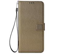 Case for vivo T5 Pro 5G Cover,Imitation leather Flip magnetic Wallet design phone Protective Case With Card Slots,Simple diamond texture-Brown