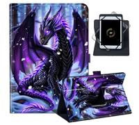 Case for Walmart Onn 7" 3 Gen 2022(Model:100071481),PU Leather 360 Degree Rotatable Kickstand Tablet Cover with Magnetic Closure for Walmart Onn 7 inch/All 7"-9",Cute Little Dragon
