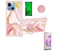 Case For Xgody X18 2023 6.3 Case Compatible with Xgody X18 2023 6.3 Phone Case Cover [with Tempered Glass Screen Protector][Hard PC + Soft Silicone][Ring Support] [Gold Glitter+Luminous] JSF-FDL