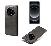 Case for Xiaomi 14 ULTRA,Plastic imitation leather design,Anti-Slip And Fall Protection,Fingerprint Resistance,Simple solid color back shell-Black