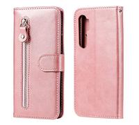 Case for Xiaomi Mi Note 10 Lite, Premium Flip Zipper Wallet Case Shockproof PU Leather Protective Cover for Xiaomi Mi Note 10 Lite Case with Magnetic Clasp Kickstand Card Slots Holder (Rose gold)
