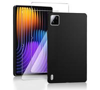 Case for Xiaomi Pad 7/Xiaomi Pad 7 Pro +2 Pieces Screen Protector,Shockproof Anti Scratch Ultra Slim Soft TPU Silicone Touch Lightweight Cover,Black
