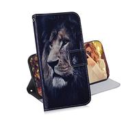 Case for Xiaomi Redmi 9AT/9A/9i, Animal Painted Wallet Phone Case, Magnetic Buckle Card Slot Flip Cover for Xiaomi Redmi 9AT/9A/9i Case PU Leather, Lion
