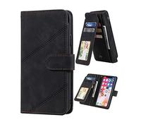 Case for Xiaomi Redmi Note 8 Pro, Phone Case [Skin-friendly PU Leather] 9 Card Slot Wallet Case [Two Support Methods] Flip Cover for Xiaomi Redmi Note 8 Pro Case-Black