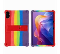 Case for Xiaomi Redmi Pad 2 11 inch 2025 Tablet with PC Kickstand, Soft Silicone, Washable, Thickened Corner Shockproof Case, Rainbow