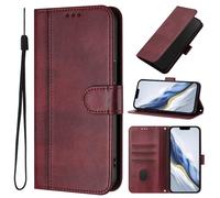 Case for Xiaomi Redmi Turbo 5 5G / Poco X8 Pro 5G, Flip Wallet Phone Case Shockproof Retro PU Leather Protective Cover with Magnetic Clasp Kickstand Card Slots Holder Cover, Red