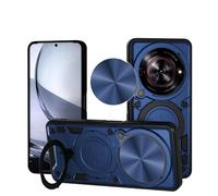 Case for ZTE Blade A75 5G,Military Grade Flashing [Built-in Kickstand] Magnetic Rotate Ring Holder Heavy Duty TPU+PC Shockproof Protect Phone Case for ZTE Nubia Focus 5G/Blade A75 5G (Blue)