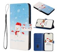 Case for ZTE Blade A76 5G, Christmas Tree Snowman Cases Shockproof Flip Leather Card Slots Magnetic Closure Kickstand Protective Wallet Phone Cover For ZTE Blade A76 5G Christ-6