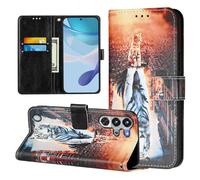 Case for ZTE Nubia Red Magic 10 Pro, Flip Wallet Phone Case Colour Pattern Shockproof PU Leather Protective Cover with Magnetic Clasp Kickstand Card Slots Holder, Cat Tig