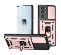 Case for ZTE Nubia Red Magic 10 Pro with Slide Camera Cover, Camera Protector Magnetic Hybrid Rugged Ring Kickstand Military Armor Shockproof Case for Nubia RedMagic 10 Pro (Rose)
