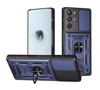 Case for ZTE Nubia Red Magic 10 Pro with Slide Camera Cover, Camera Protector Magnetic Hybrid Rugged Ring Kickstand Military Armor Shockproof Case for Nubia RedMagic 10 Pro (Blue)