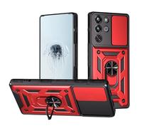 Case for ZTE Nubia Red Magic 10 Pro with Slide Camera Cover, Camera Protector Magnetic Hybrid Rugged Ring Kickstand Military Armor Shockproof Case for Nubia RedMagic 10 Pro (Red)