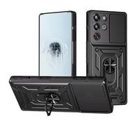 Case for ZTE Nubia Red Magic 10 Pro with Slide Camera Cover, Camera Protector Magnetic Hybrid Rugged Ring Kickstand Military Armor Shockproof Case for Nubia RedMagic 10 Pro (Black)