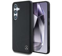 Case Galaxy S25 Mercedes Genuine Leather Black Lines Magsafe Logo Star
