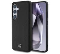 Case Galaxy S25 Mercedes Genuine Leather Black Stripes Magsafe Logo Star