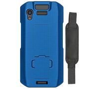 Case + Hand Strap Combo for Zebra TC21 TC26 Mobile Computer Scanner, Nakedcellphone Textured Slim Hard Shell Protector Cover with Kickstand - Cobalt Blue