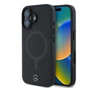 Mercedes Plain Smooth Leather Case with MagSafe for iPhone 16 6.1" Black
