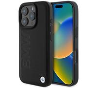 CG MOBILE BMW BMHMP16LSLLBK Case for iPhone 16 Pro 6.3 Inch Black Leather Hot Stamp