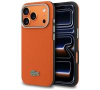 CG MOBILE Lacoste Half Wrap Petit Piqué Compatible with MagSafe Case for iPhone 17 Pro Max (Orange)