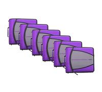 Case-it Mighty Zip Tab School Zipper Binder | 3-Inch O-Rings, 600-Sheet Capacity, 5-Subject Expanding File Folder, Multiple Pockets & Storage Organizer, Shoulder Strap | D-146 Deep Purple | 6 Pack