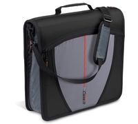 Case-it Mighty Zip Tab Zipper Binder, 3" O-Ring with 5-Color tabs, Expanding File Folder and Shoulder Strap and Handle, D-146-JBK Jet Black