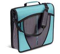 Case-it The Mighty Zip Tab Zipper Binder - 3 Inch O-Rings - 5 Color Tab Expanding File Folder - Multiple Pockets - 600 Page Capacity - Includes Shoulder Strap - D-146-SMT