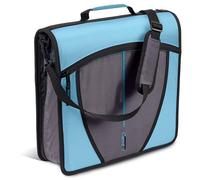 Case-it Mighty Zip Tab Zipper Binder, 3" O-Ring with 5-Color tabbes, Expanding File Folder and Shoulder Strap and Handle, D-146-TEAL