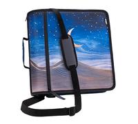 Case-it Mighty Zip Tab Zipper Binder, 3" O-Ring with 5-Color tabbes, Expanding File Folder and Shoulder Strap and Handle, D-146- Desert Night