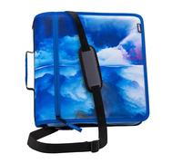Case-it Mighty Zipped School Folder 7.5cm Rings 600 Sheet Capacity Expanding File with 5 Pockets Multi Pockets Storage Organizer Shoulder Strap D-146 Glacier