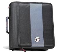 Case-It The Classic Zipper Binder - 2 Inch O-Rings - Multiple Pockets - 800 Sheet Capacity - Comes with Shoulder Strap - Black D-251